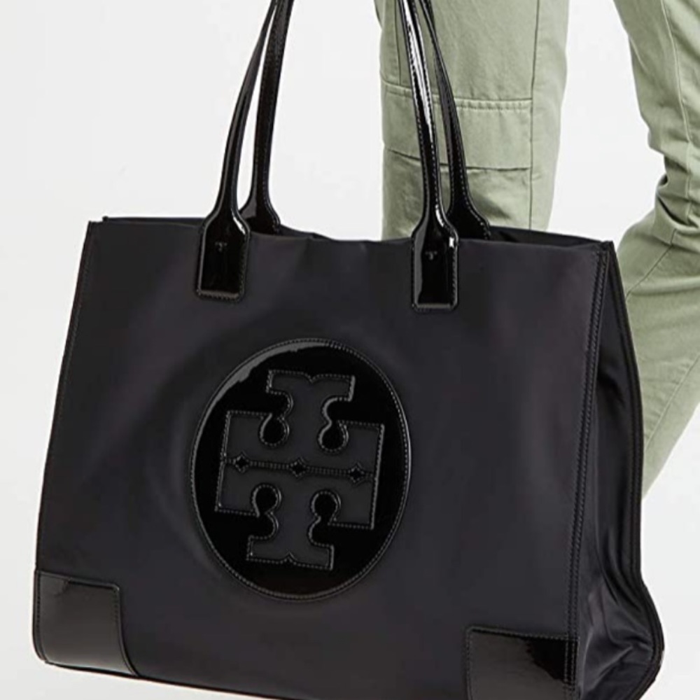 Tory Burch black nylon tote bag